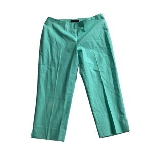 Lafayette 148 Aqua Blue Cropped Side-Zip Trouser Pant Size 6